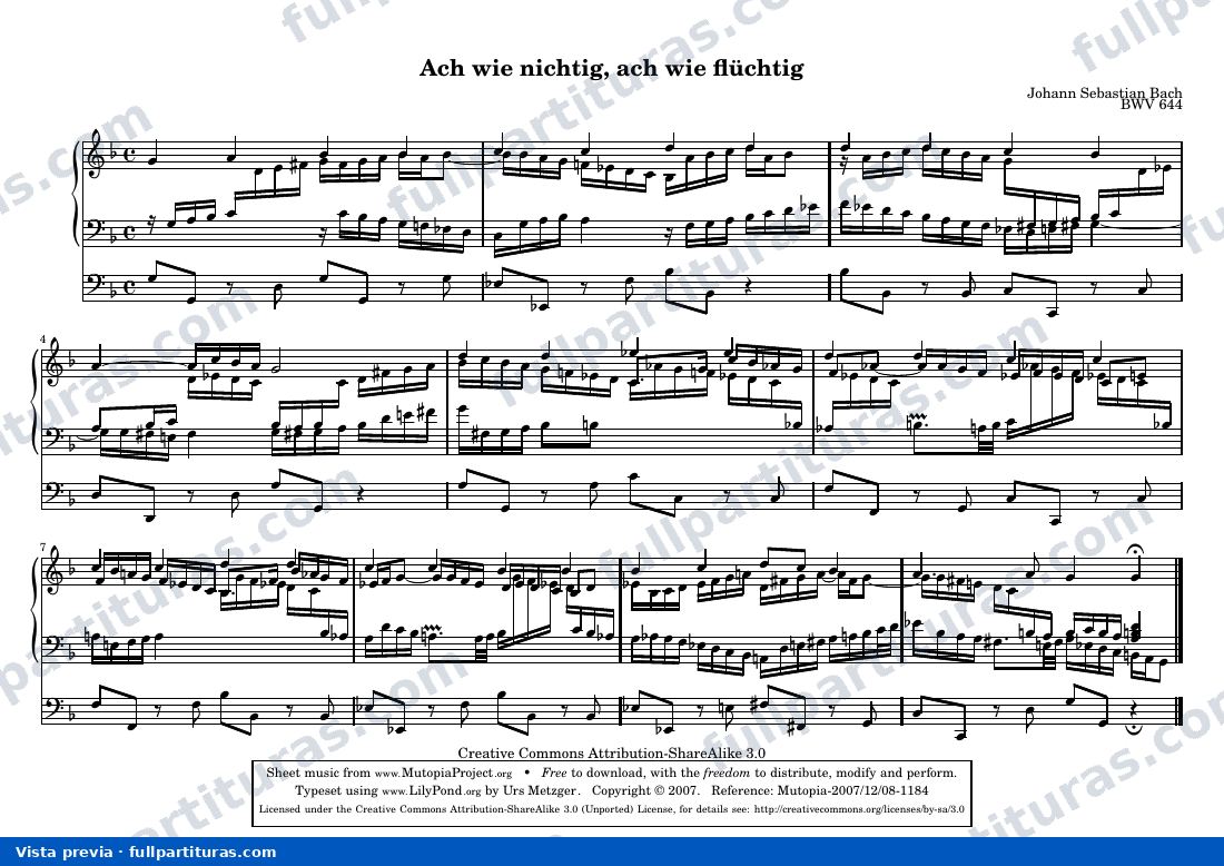 Johann Sebastian Bach - Ach wie nichtig, ach wie flüchtig — preview