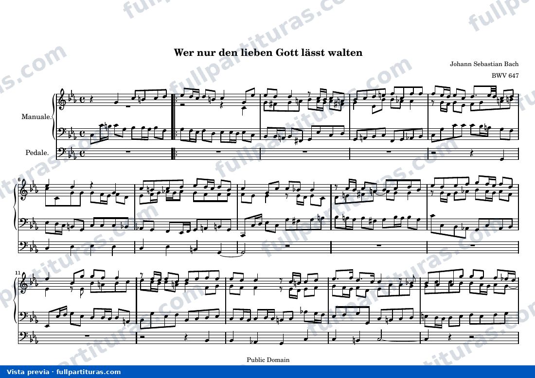 Johann Sebastian Bach - Wer nur den lieben Gott lässt walten — preview