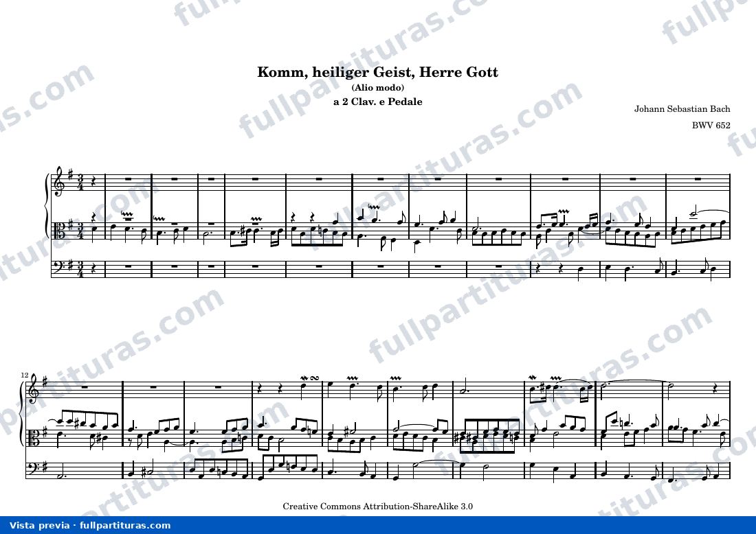 Johann Sebastian Bach - Komm, heiliger Geist, Herre Gott — preview