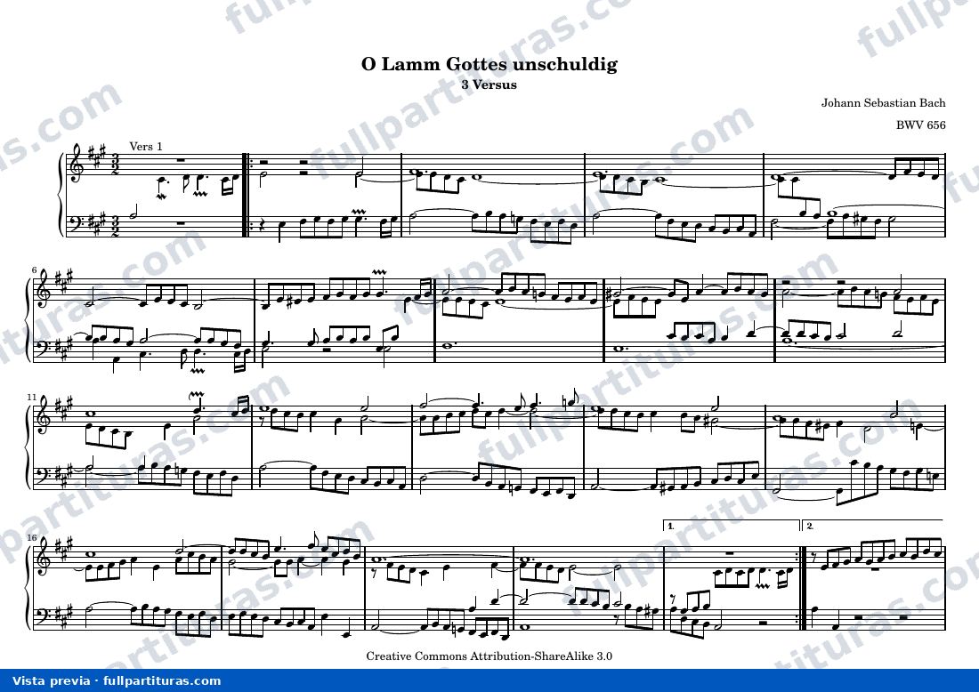 Johann Sebastian Bach - O Lamm Gottes unschuldig — preview