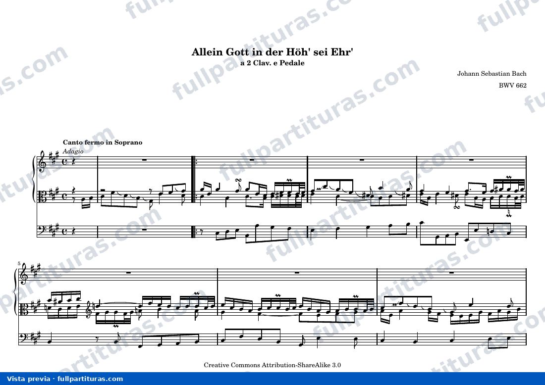 Johann Sebastian Bach - Allein Gott in der Höh' sei Ehr' — preview