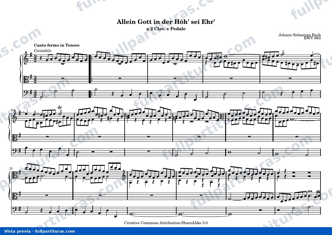 Johann Sebastian Bach - Allein Gott in der Höh' sei Ehr' — preview