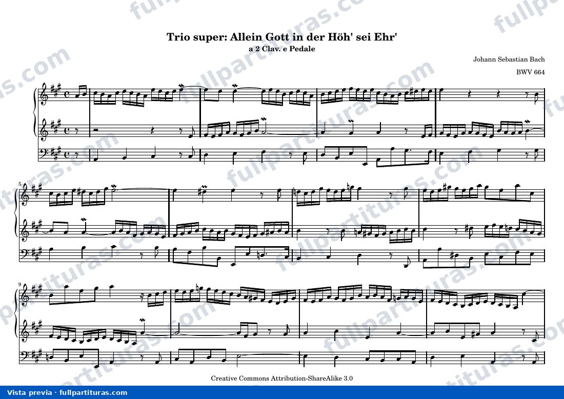 Johann Sebastian Bach - Allein Gott in der Höh' sei Ehr' — preview