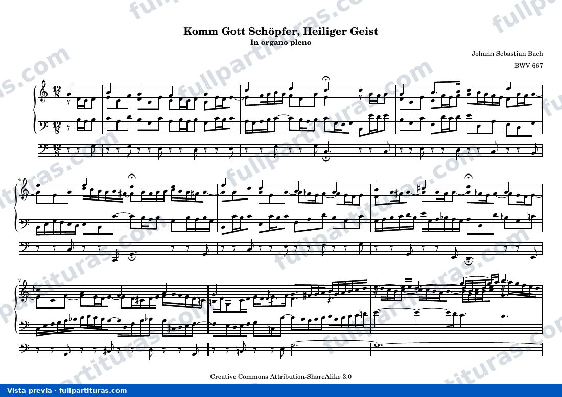 Johann Sebastian Bach - Komm Gott Schöpfer, Heiliger Geist — preview