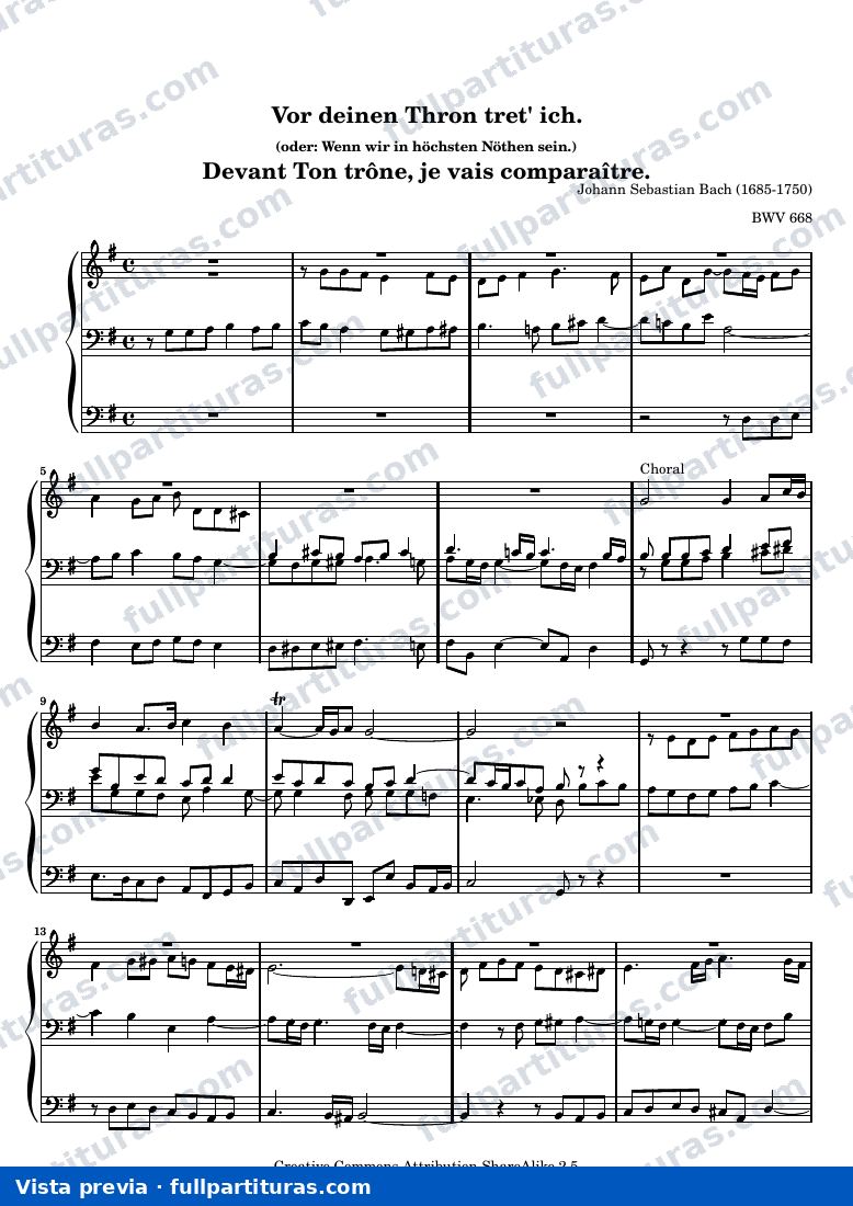 Johann Sebastian Bach - Vor deinen Thron tret' ich — preview