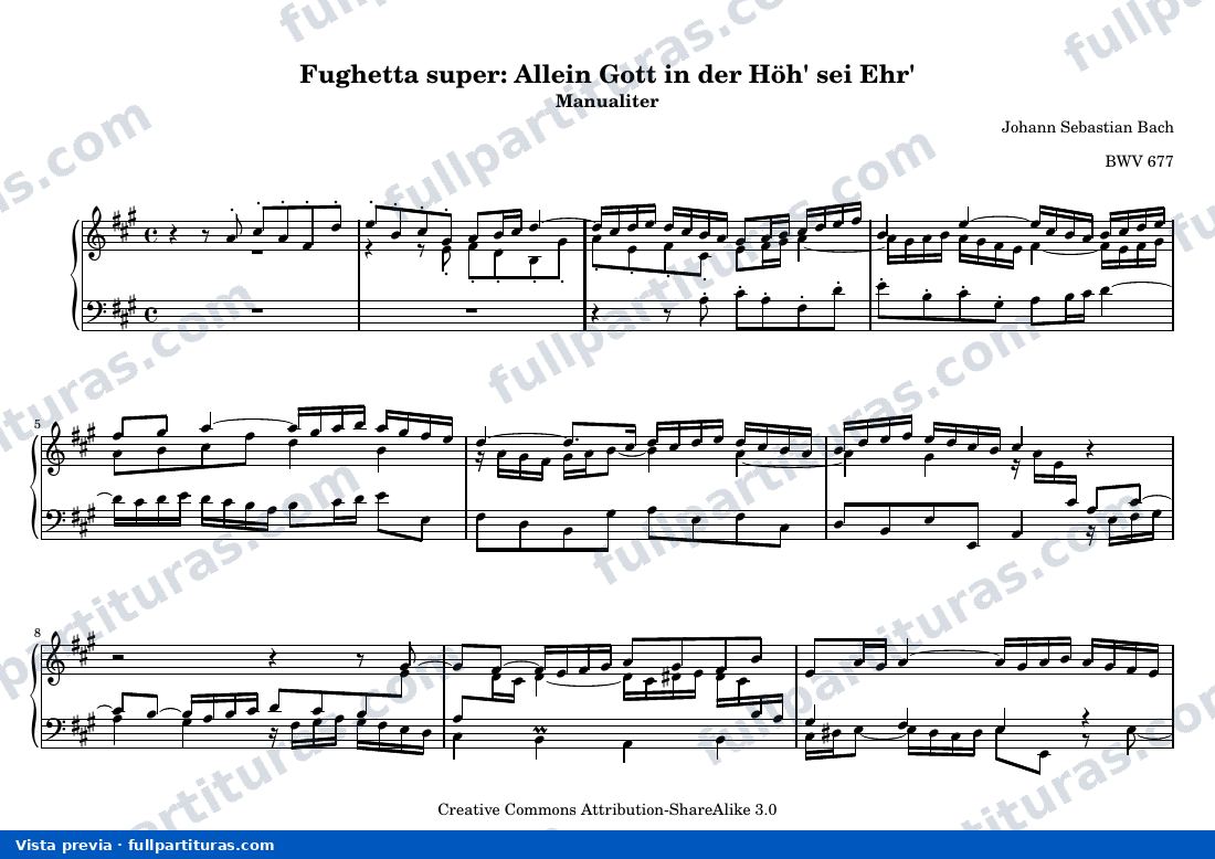 Johann Sebastian Bach - Allein Gott in der Höh' sei Ehr' — preview