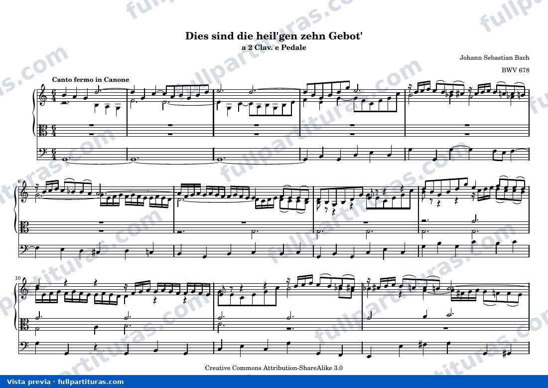 Johann Sebastian Bach - Dies sind die heil'gen zehn Gebot' — preview