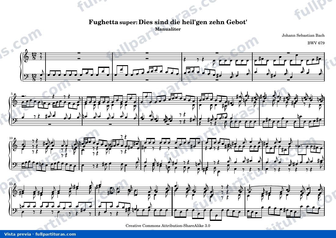 Johann Sebastian Bach - Dies sind die heil'gen zehn Gebot' — preview