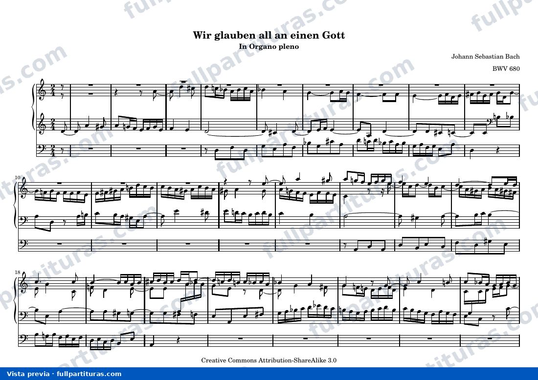 Johann Sebastian Bach - Wir glauben all an einen Gott — vista previa