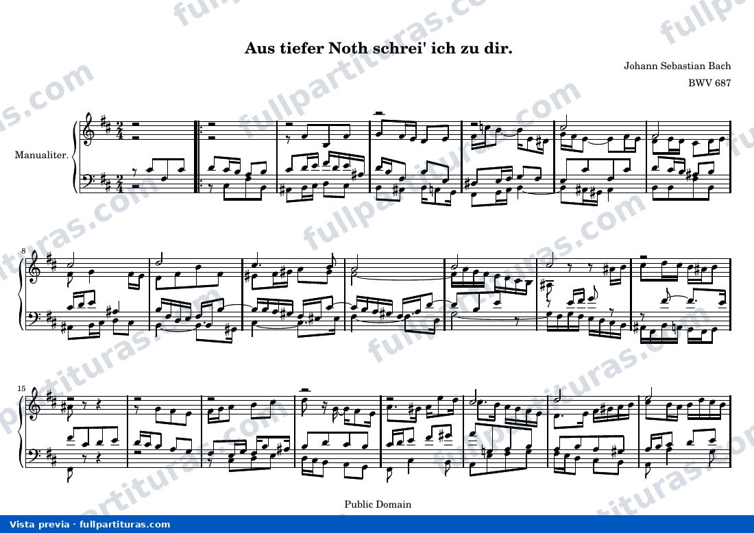 Johann Sebastian Bach - Aus tiefer Noth schrei' ich zu dir — preview