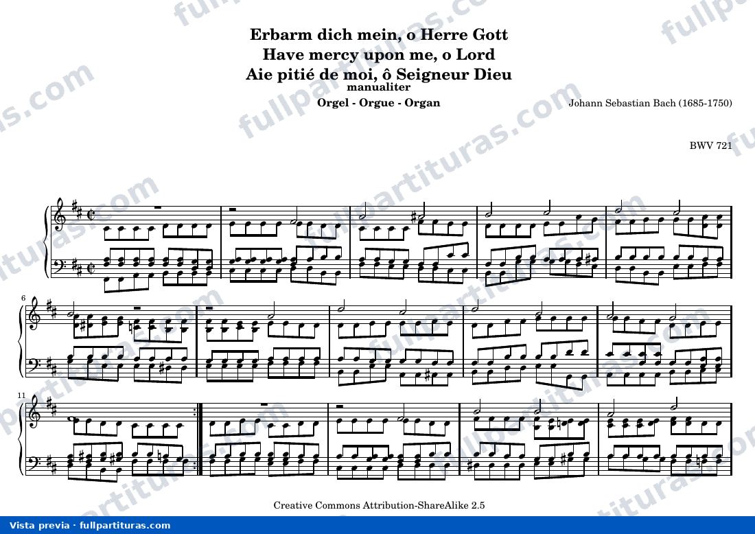 Johann Sebastian Bach - Erbarm dich mein, o Herre Gott — preview