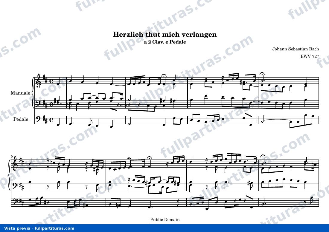 Johann Sebastian Bach - Herzlich thut mich verlangen — preview