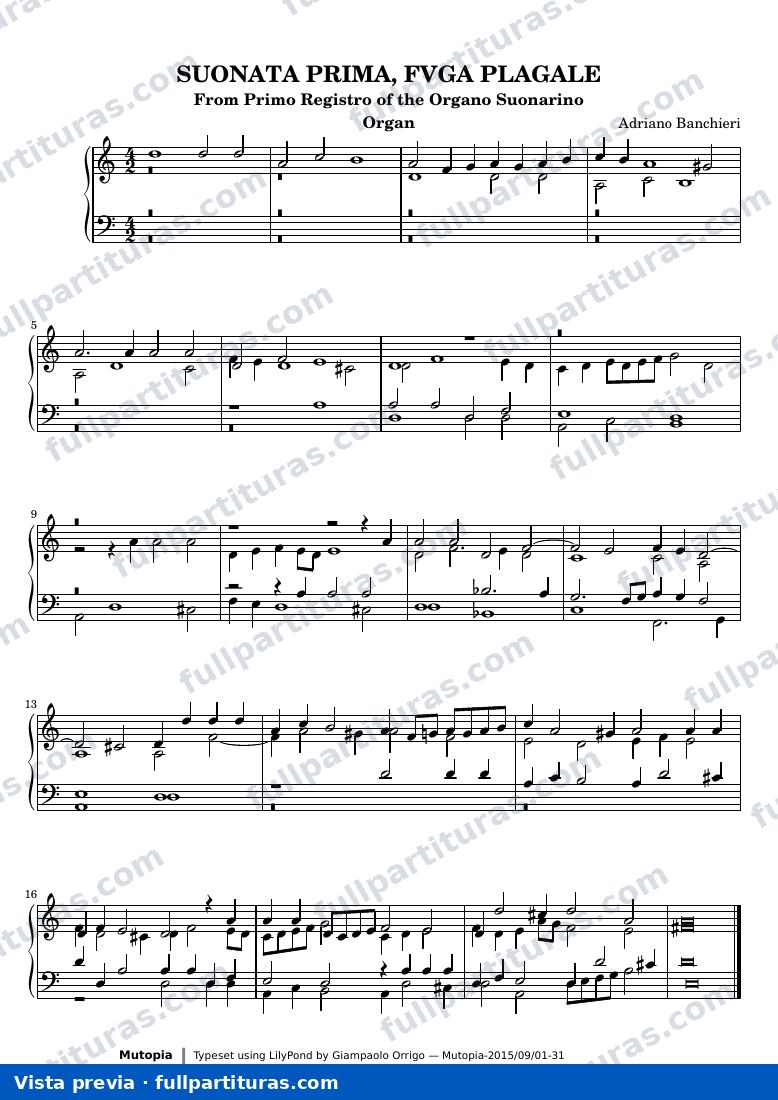 Adriano Banchieri - Sonata Prima, Fuga Plagale — preview