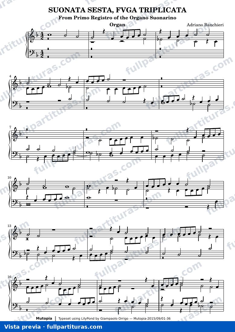 Adriano Banchieri - Sonata Sesta, Fuga Triplicata — preview