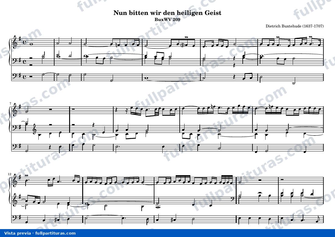 Dietrich Buxtehude - Nun bitten wir den heiligen Geist — vista previa