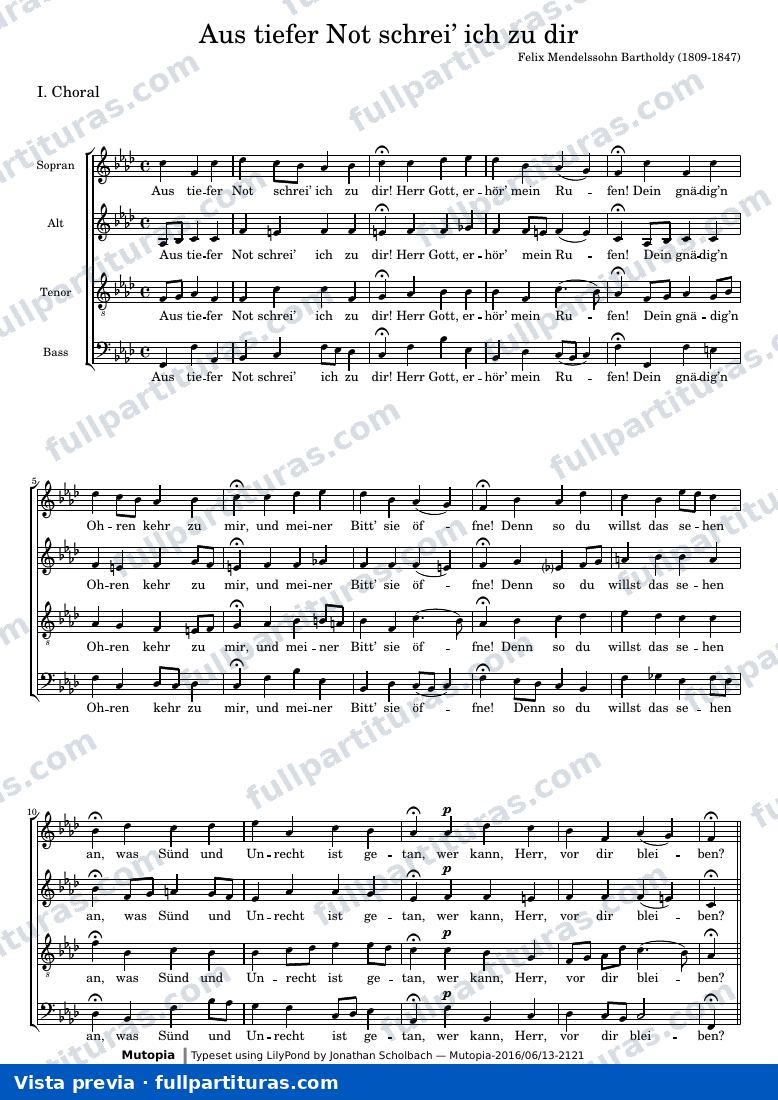 Felix Mendelssohn-Bartholdy - Aus tiefer Not schrei' ich zu dir — preview