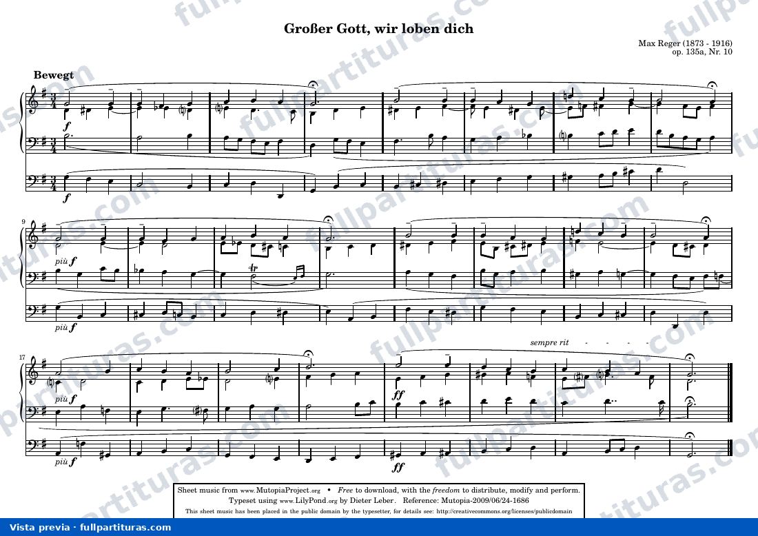 Max Reger - Großer Gott, wir loben dich — preview