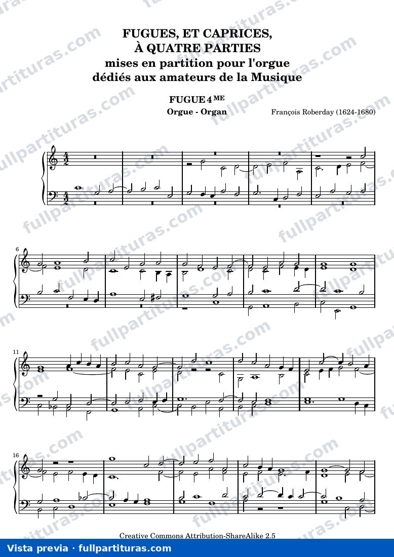 Francois Roberday - Fugue 4me — preview