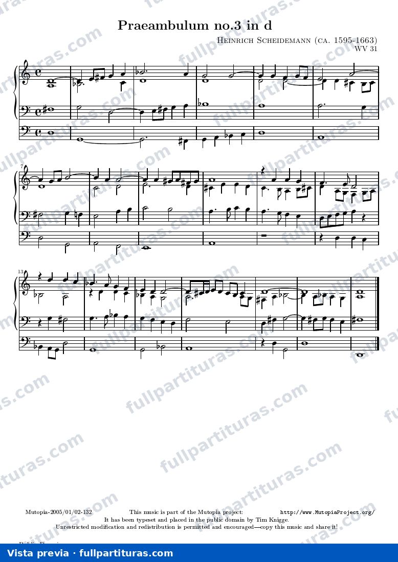 Heinrich Scheidemann - Praeambulum No. 3 in D — preview