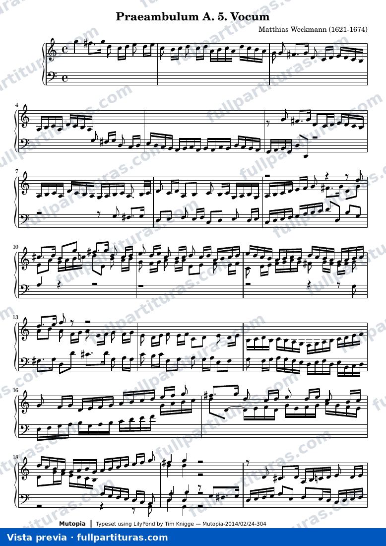 Matthias Weckmann - Praeambulum A. 5. Vocum — preview