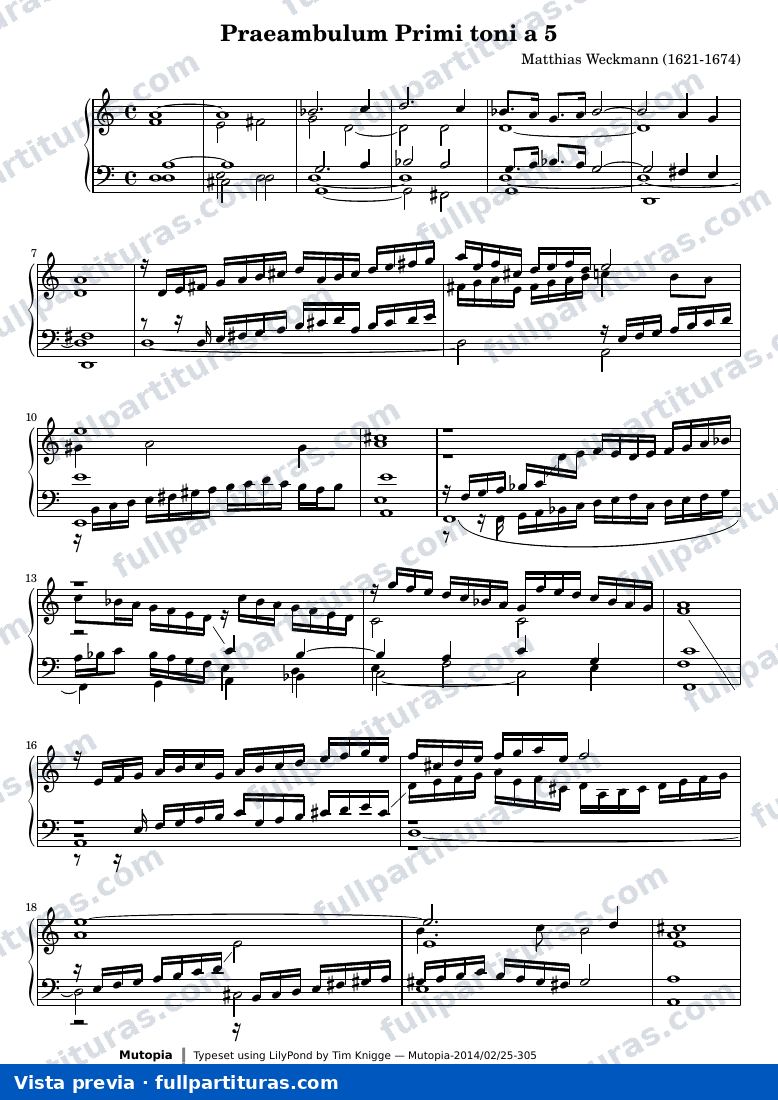 Matthias Weckmann - Praeambulum Primi toni a 5 — preview