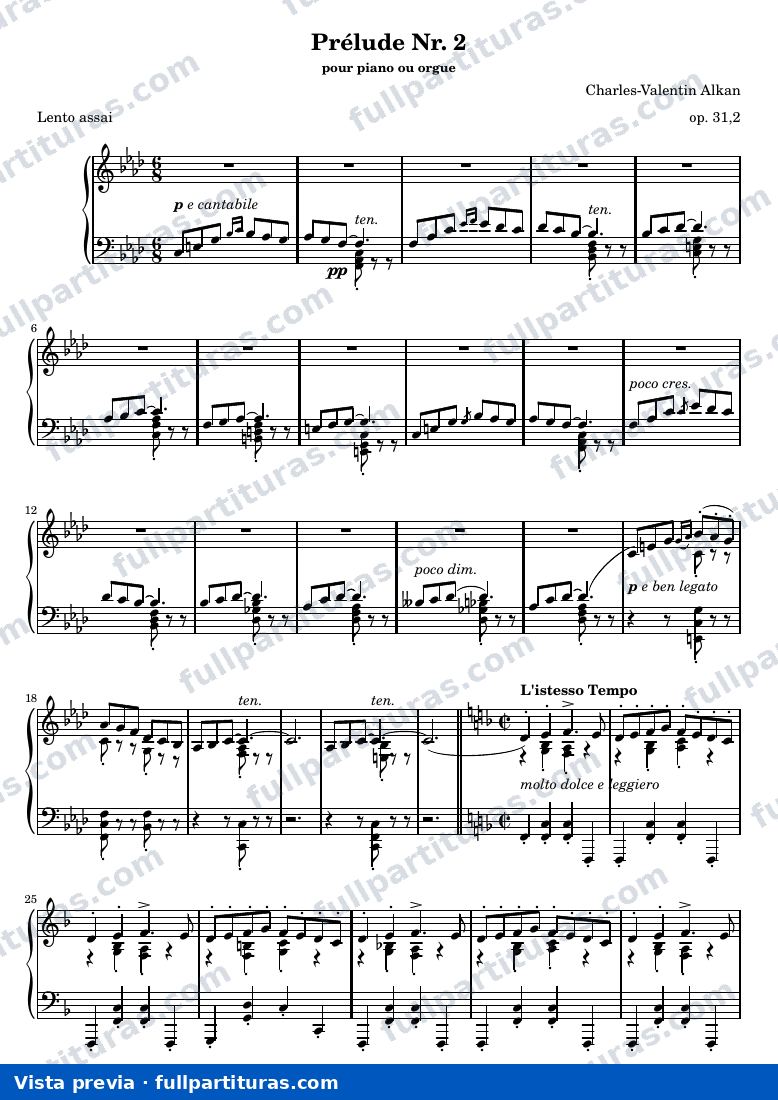 Charles-Valentin Alkan - Prélude Nr. 2 — preview