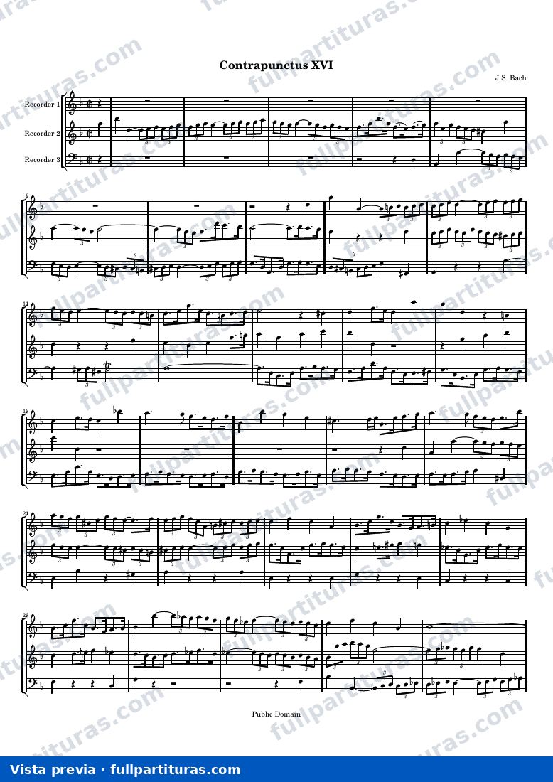 Johann Sebastian Bach - Contrapunctus XVI — preview