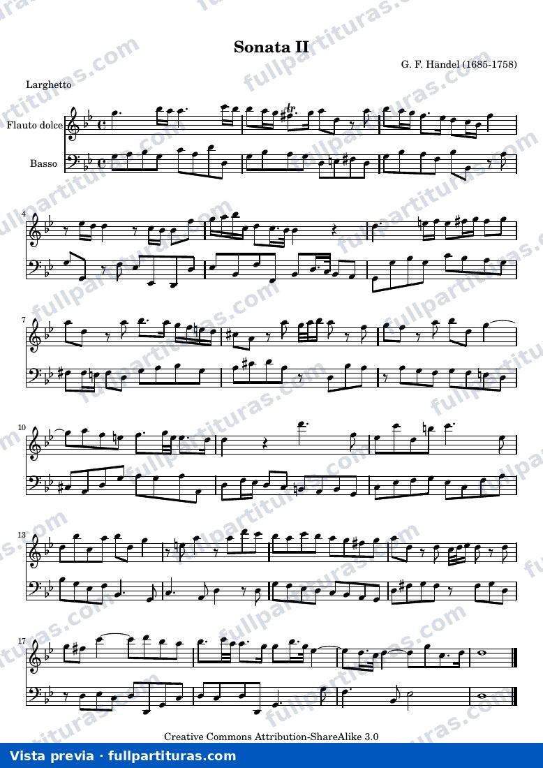 George Frideric Handel - Sonata II, Op. 1 — preview