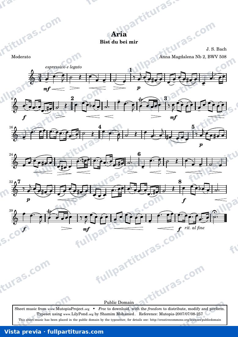 Johann Sebastian Bach - Aria Bist Du Bei Mir — Vorschau