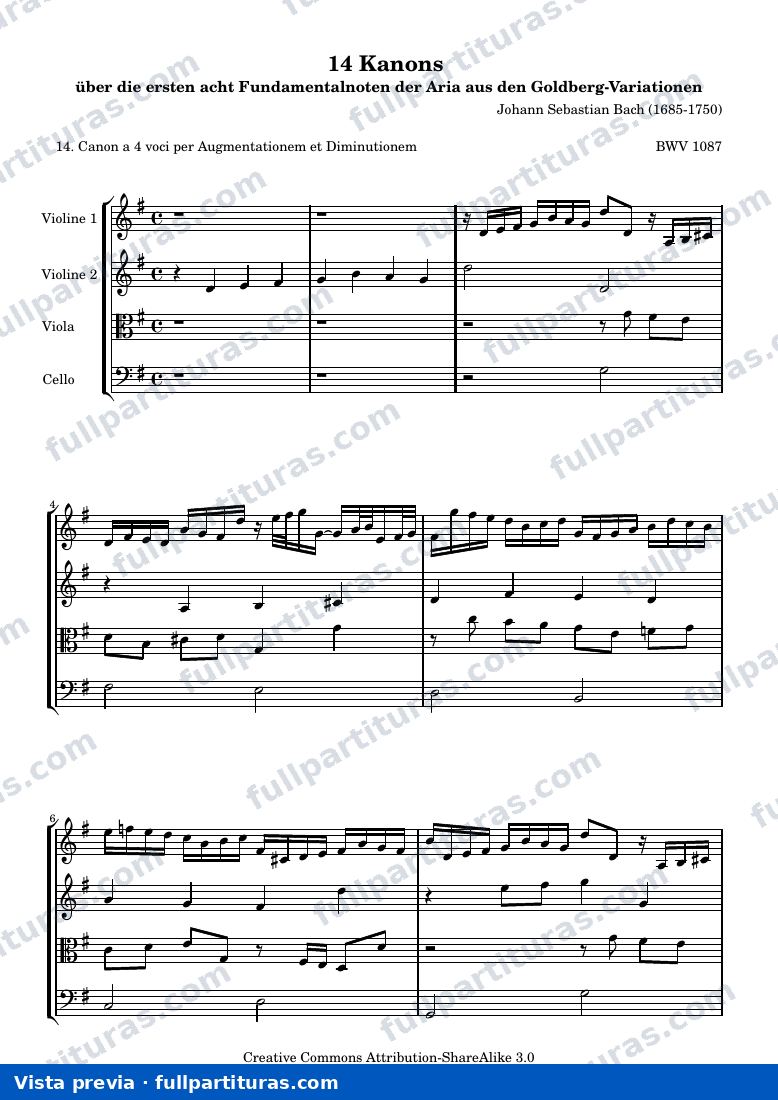 Johann Sebastian Bach - 14 Canons - 14 — vista previa