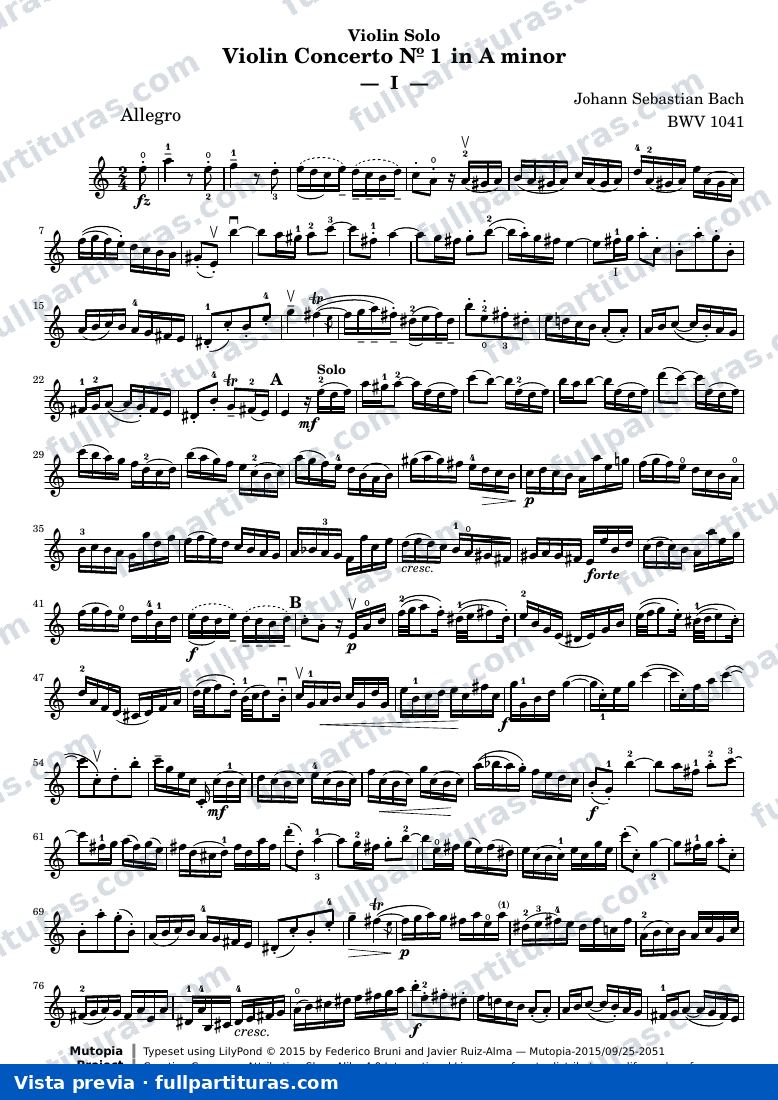 Johann Sebastian Bach - Violin Concerto No. 1 — preview