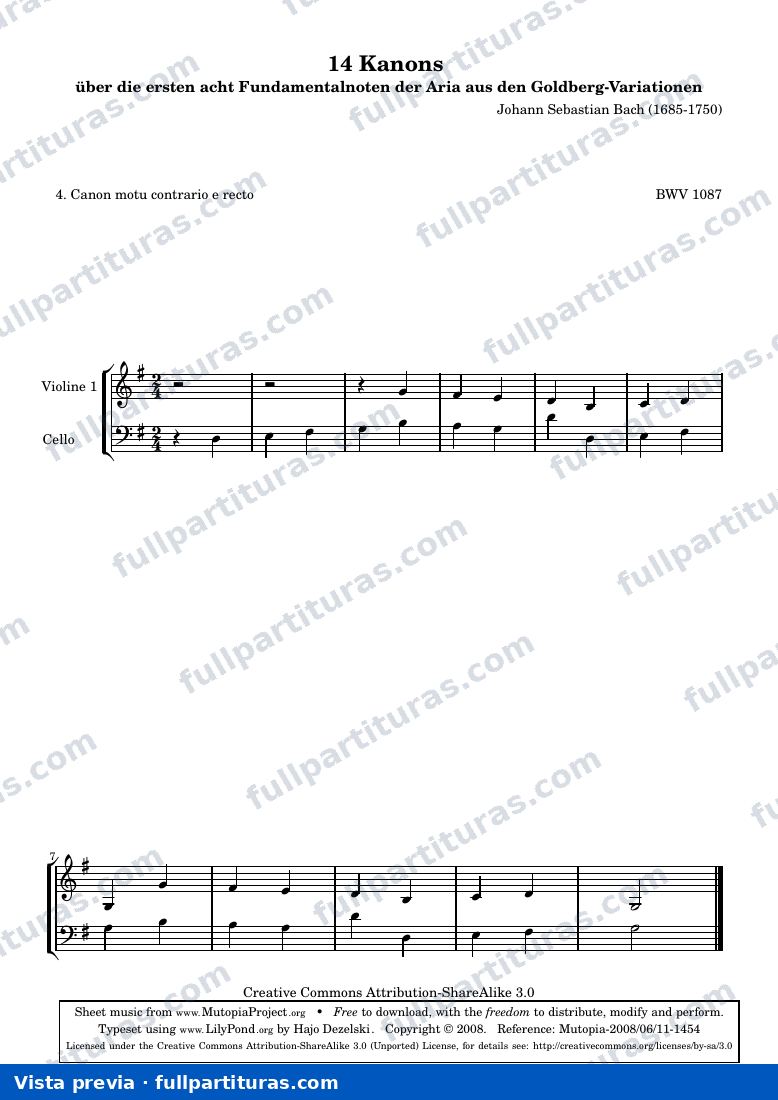 Johann Sebastian Bach - 14 Canons - 4 — preview