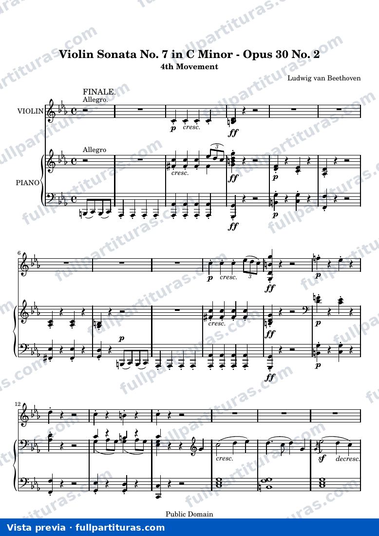 Ludwig van Beethoven - Violin Sonata No. 7 in C Minor, 4th Movement: Finale: Allegro — preview