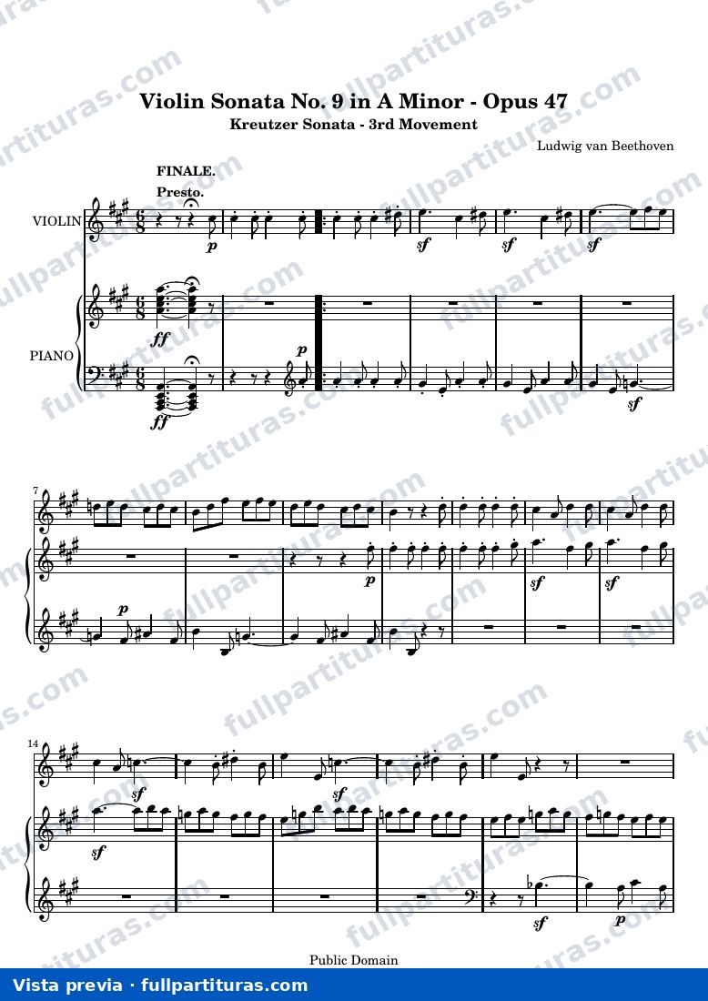 Ludwig van Beethoven - Violin Sonata No. 9 in A Major, 3rd Movement: Presto — preview