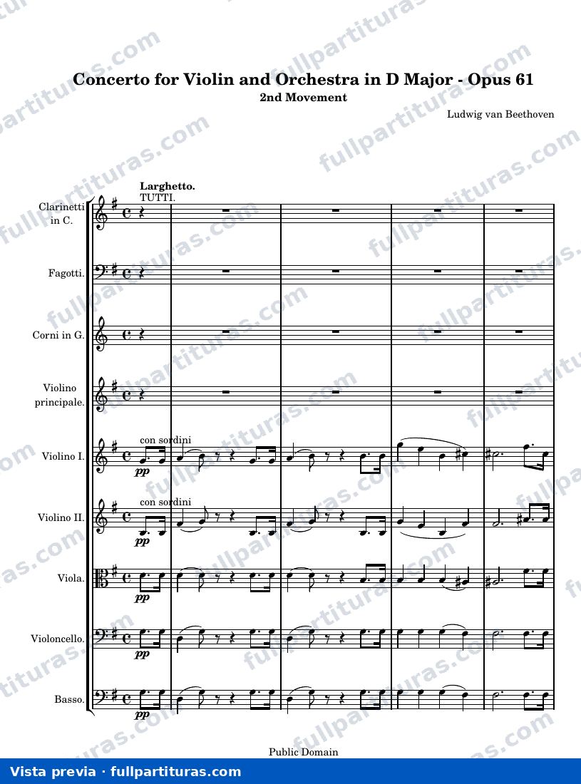 Ludwig van Beethoven - Concerto for Violin and Orchestra in D Major, 2nd Movement — preview