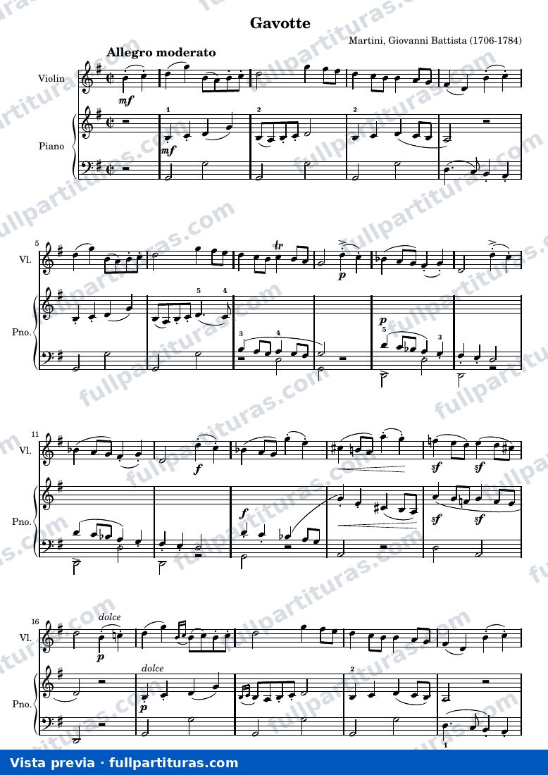 Giovanni Battista Martini - Gavotte — preview