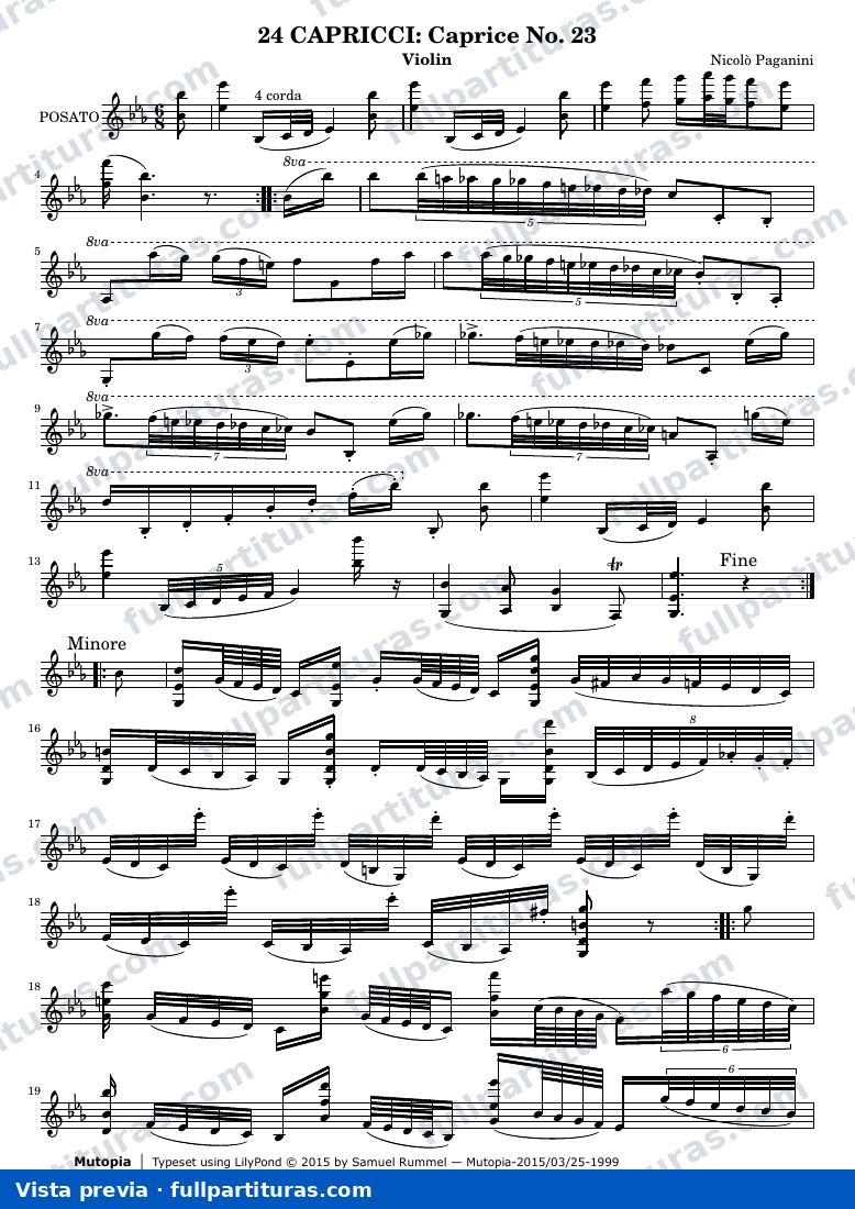 Niccolò Paganini - 24 Caprices for Solo Violin: No. 23 — preview
