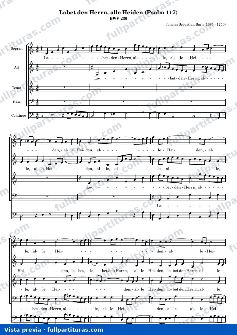 Johann Sebastian Bach - Lobet den Herrn, alle Heiden (Psalm 117) — Vorschau