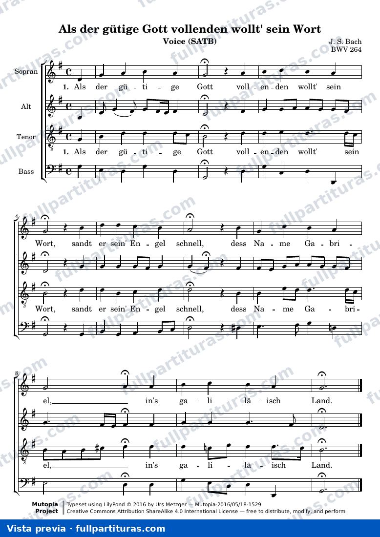 Johann Sebastian Bach - Als der gütige Gott vollenden wollt' sein Wort — Vorschau