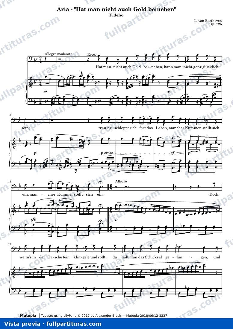 Ludwig van Beethoven - Fidelio Nr. 4 Aria - Hat man nicht auch Gold beineben — preview