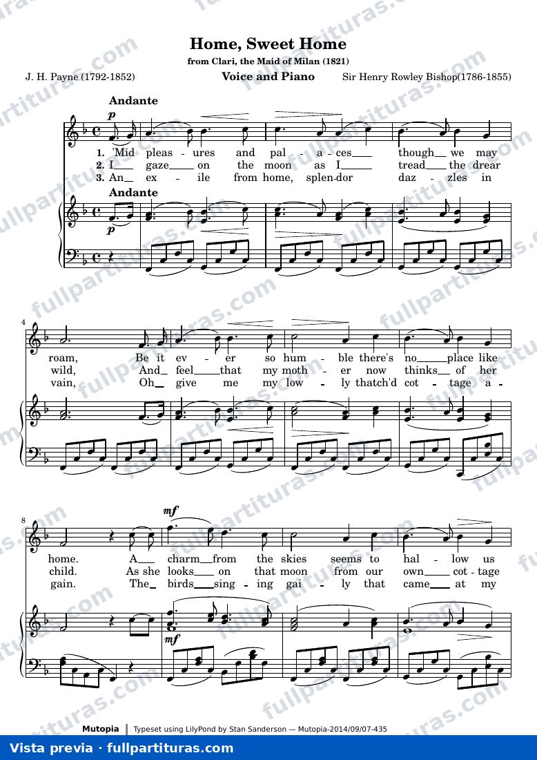 Henry Rowley Bishop - Home, Sweet Home — preview