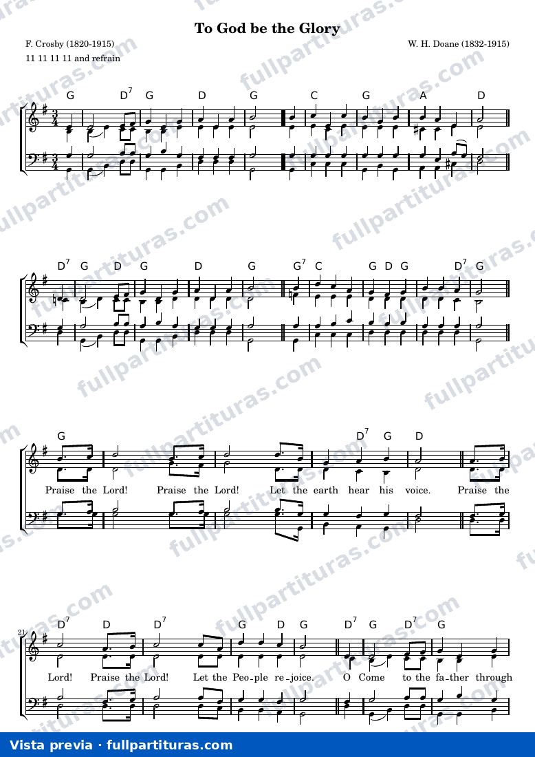 William Howard Doane - To God Be the Glory — preview