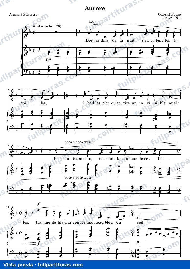 Gabriel Fauré - Aurore — preview
