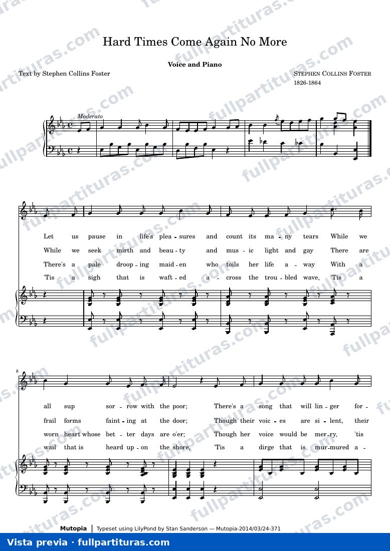 Stephen Collins Foster - Hard Times Come Again No More — preview