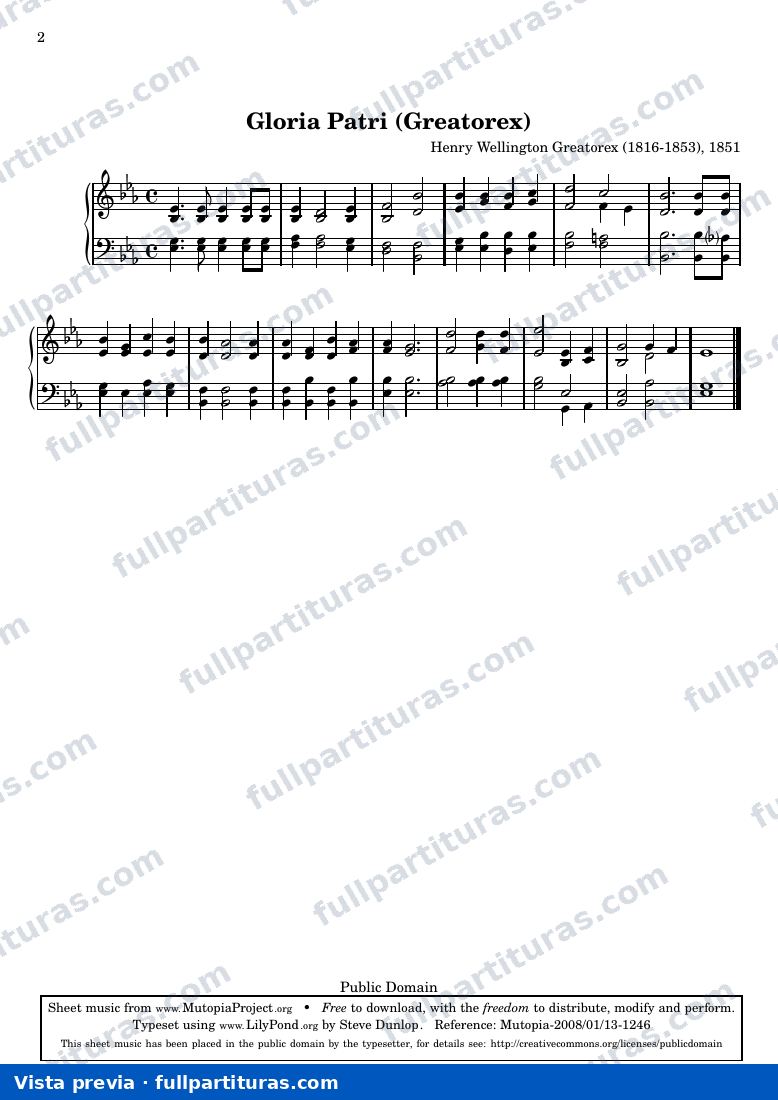 Henry Wellington Greatorex - Gloria Patri — vista previa