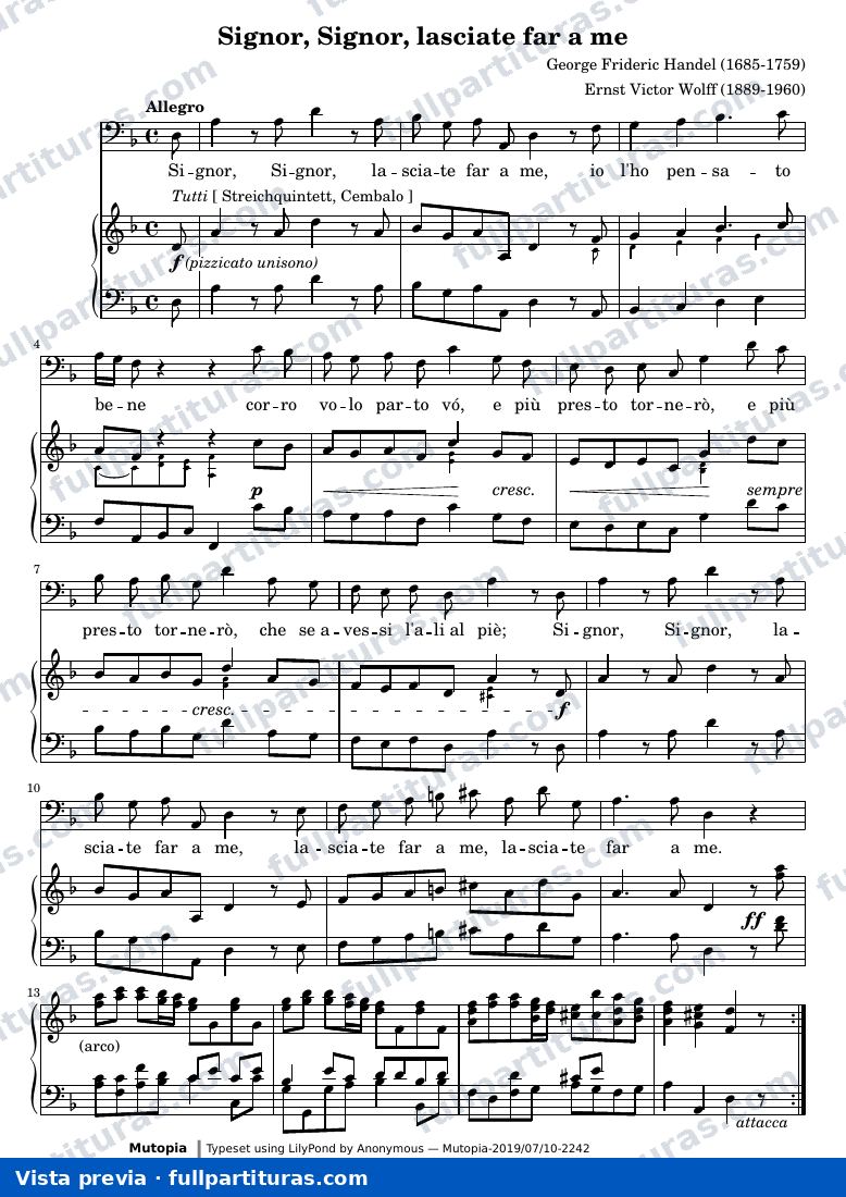 George Frideric Handel - Signor, Signor, lasciate far a me — preview