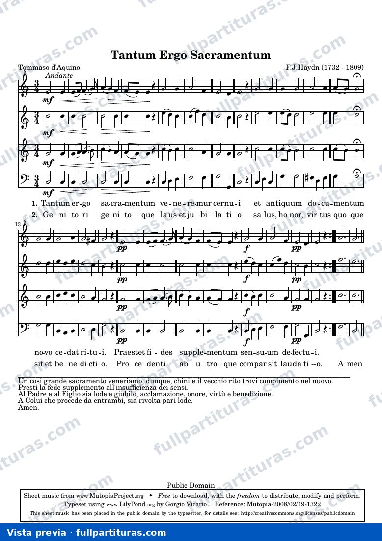 Franz Joseph Haydn - Tantum Ergo Sacramentum — preview