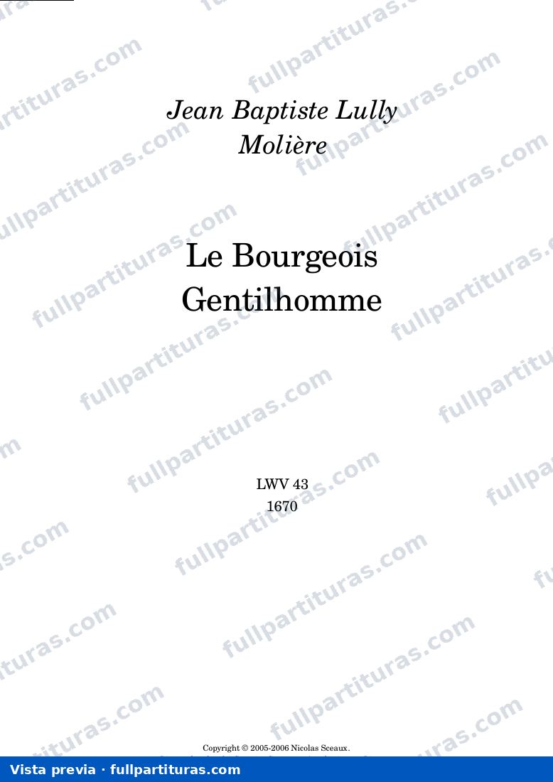 Jean-Baptiste Lully - Le Bourgeois Gentilhomme — preview