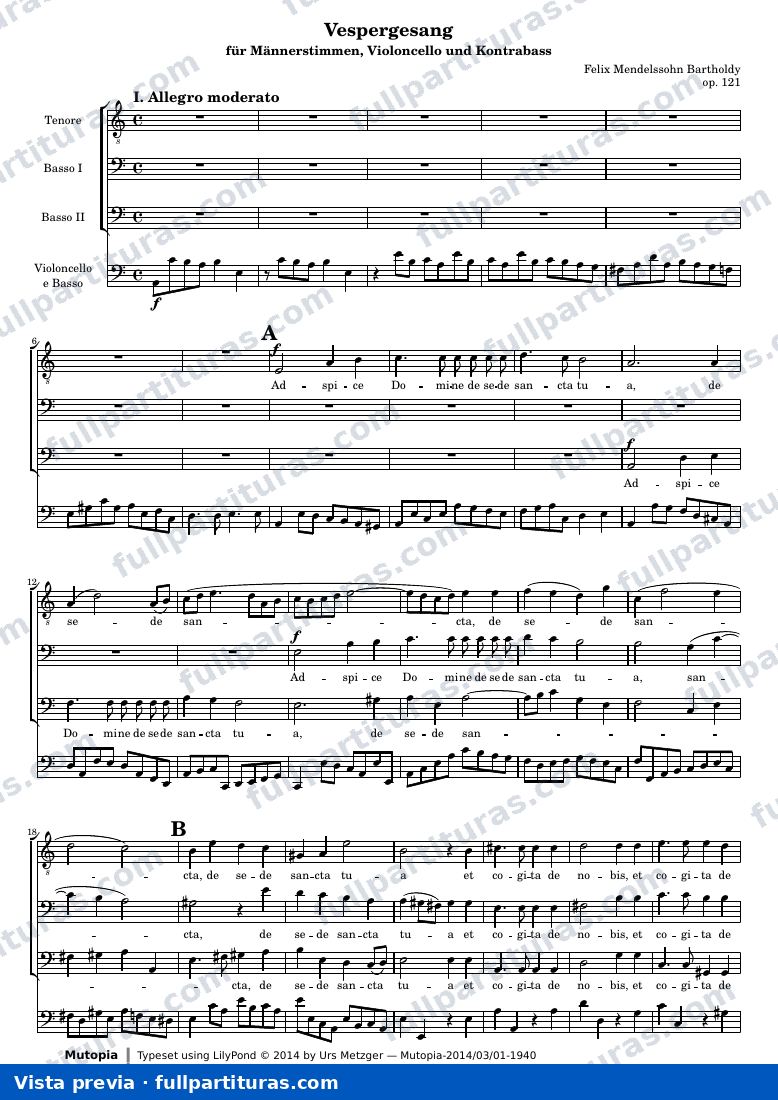 Felix Mendelssohn - Vespergesang — preview
