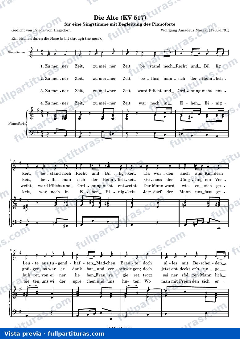 Wolfgang Amadeus Mozart - Die Alte — preview
